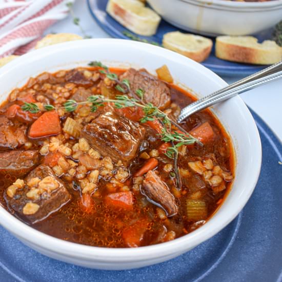 Beef & Barley Stew - Recipe photo by jamjarkitchen
