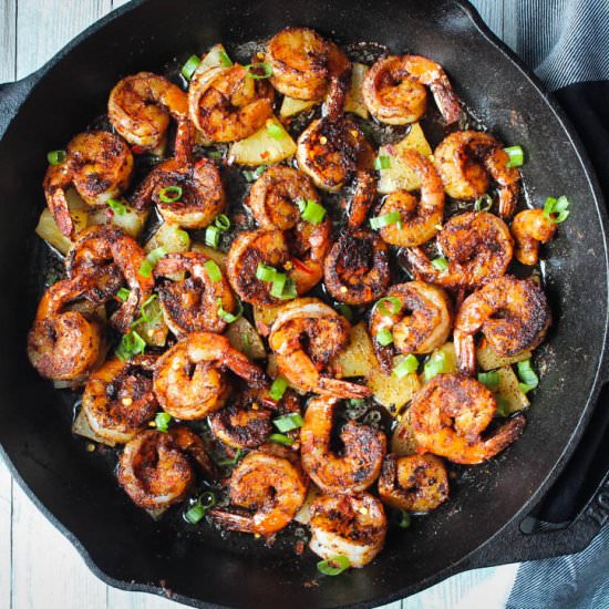Blackened Shrimp & Pineapple Glaze - Recipe photo by blessthismeal