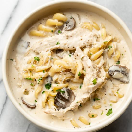 chicken tetrazzini soup - Recipe photo by saltandlavender