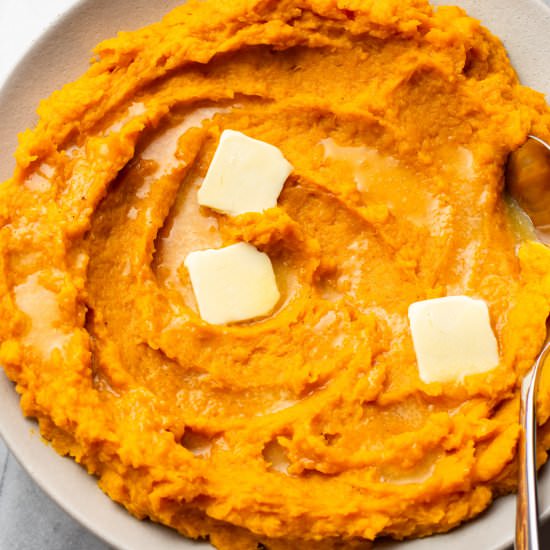 mashed butternut squash - Recipe photo by saltandlavender