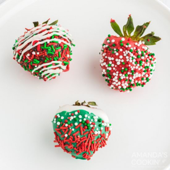 Christmas Chocolate Covered Strawbe - Recipe photo by amandascookin
