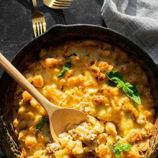 One Pot Sausage Artichoke Pasta - Recipe photo by JawnsICooked