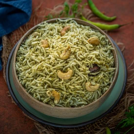 Palak Rice - Recipe photo by Whiskaffair