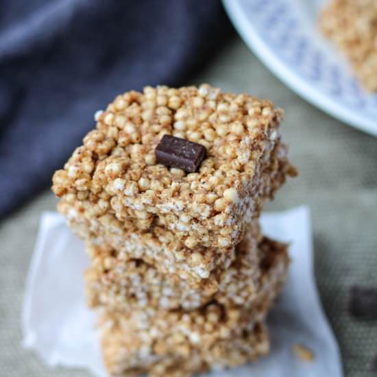 Puffed Quinoa Almond Butter Bars - Recipe photo by eatsbyapril