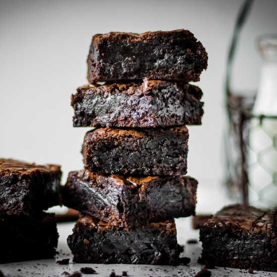 Bourbon fudge brownies - Recipe photo by katethebaker