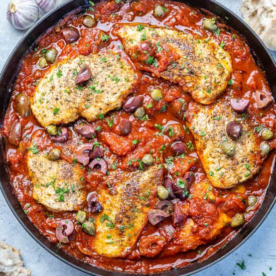 CHICKEN PUTTANESCA RECIPE - Recipe photo by healthyfitnessmeals