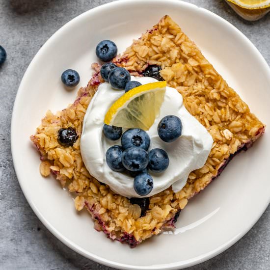 LEMON BLUEBERRY BAKED OATMEAL BREAK - Recipe photo by healthyfitnessmeals