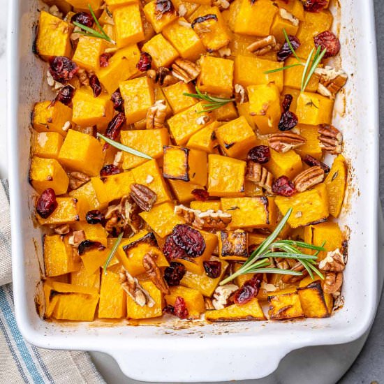 MAPLE ROASTED BUTTERNUT SQUASH - Recipe photo by healthyfitnessmeals