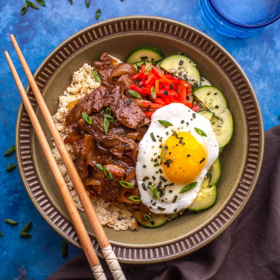 Gyudon (Japanese Beef Bowl) - Recipe photo by primalwellnesscoach