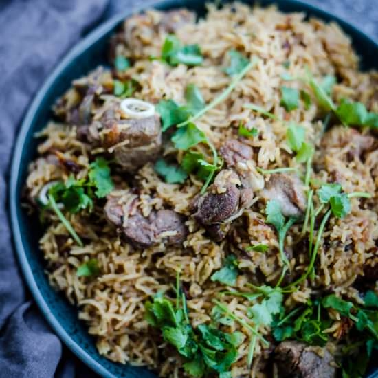 Yakhni Pulao - Recipe photo by tiffinandteaofficial
