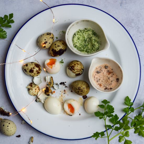 Quails Eggs with Salts - Recipe photo by missrachelphipps