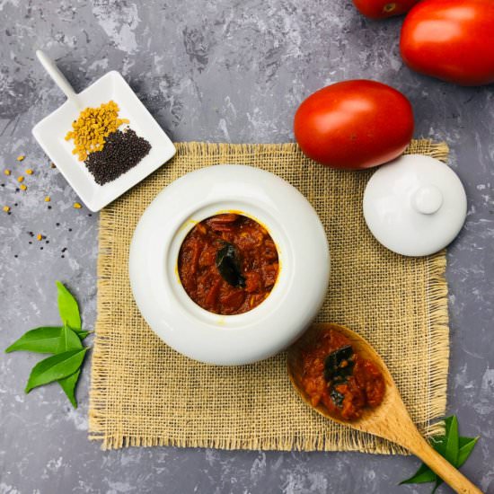 Instant tomato pickle - Recipe photo by spicytamarind