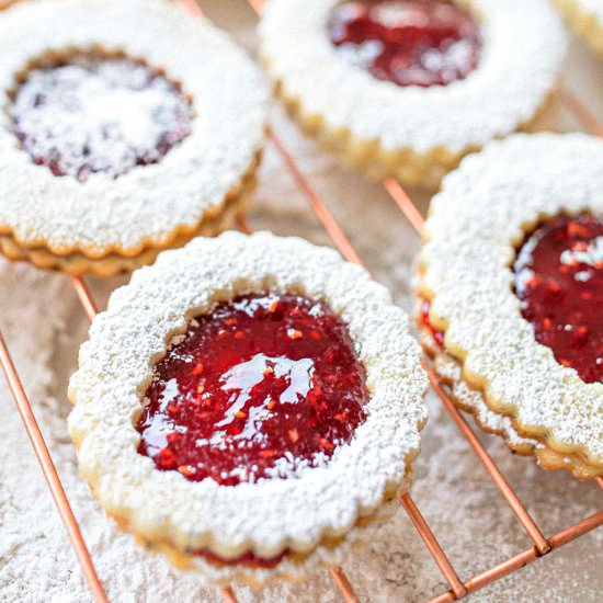 Lemon Poppy Linzer Cookies - Recipe photo by simplytaralynn