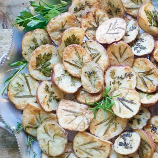 dressed-up herb roasted potatoes - Recipe photo by ahintofrosemary