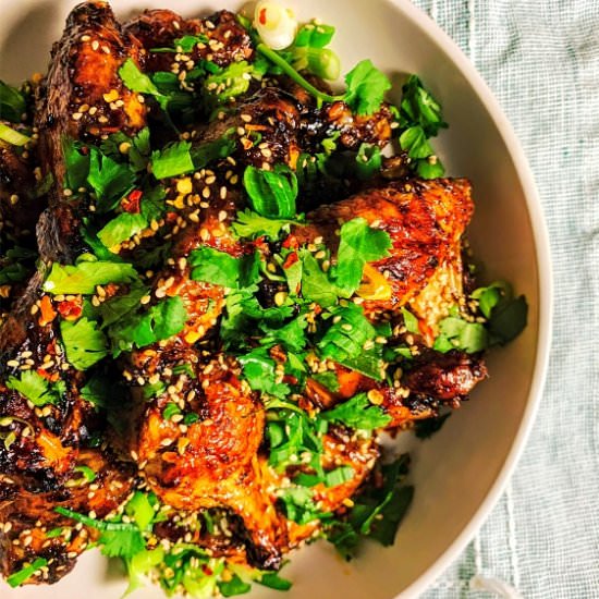 Tamarind Confetti Baked Sticky Wing - Recipe photo by Quisine Queen B