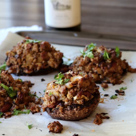 Turkey and Bacon Stuffed Mushrooms - Recipe photo by chapiskitchen