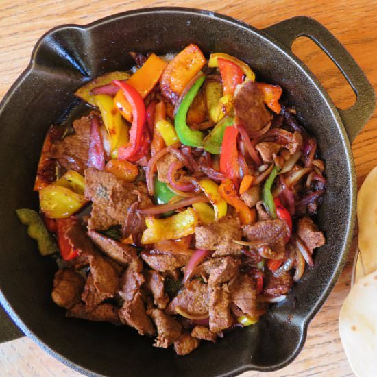 Skillet Beef Fajitas - Recipe photo by themidwestkitchenblog