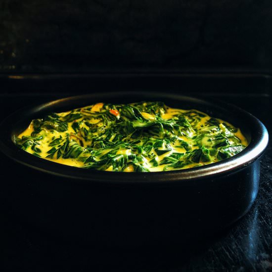 Creamy spinach with parmesan - Recipe photo by myfoodmemoirs