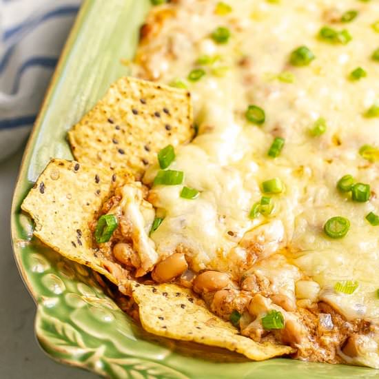Cheesy baked black eyed pea dip - Recipe photo by Family Food on the Table