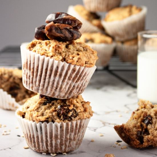 Banana, Date & Oatmeal Muffins - Recipe photo by The Littlest Crumb