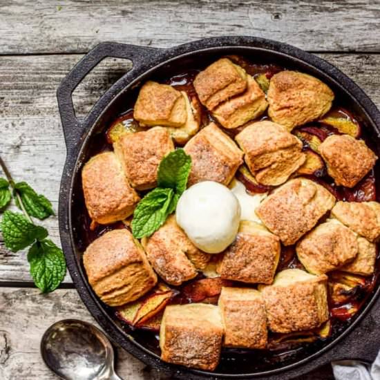 Sourdough Peach Cobbler - Recipe photo by Home Grown Happiness