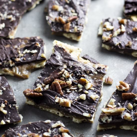 Chocolate & Toffee Cracker Bark - Recipe photo by kettleandkale