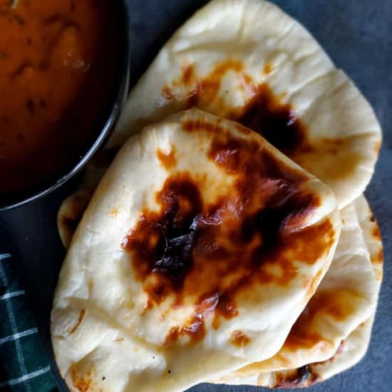 Simple Butter Naan with Yeast - Recipe photo by Hungry Lankan