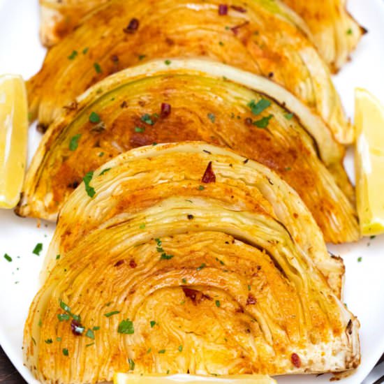 Roasted Cabbage - Recipe photo by peasandpeonies