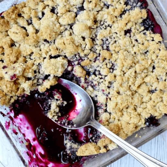Gluten Free Blueberry Crisp - Recipe photo by caramelandcashews