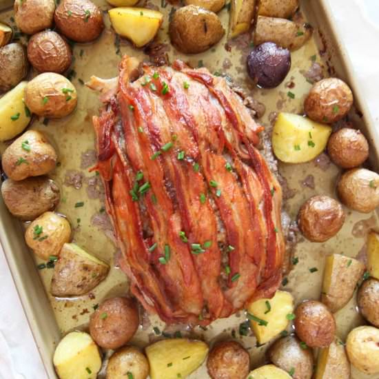 The Best Bacon Meatloaf & Potatoes - Recipe photo by Chop Happy