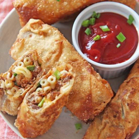 Leftover Mac and Cheese Egg Rolls - Recipe photo by Chop Happy