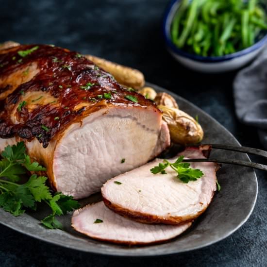 Cider Brined Smoked Pork Loin - Recipe photo by garlic and zest