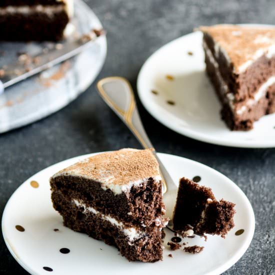 Chocolate Sour Cream Cake - Recipe photo by The Desserted Girl