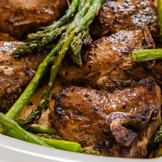 Baked Lamb Chops & Mint Chimichurri - Recipe photo by cuisineandtravel