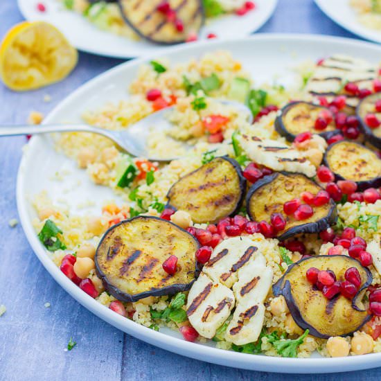 Aubergine and Halloumi Salad - Recipe photo by easypeasyfoodie