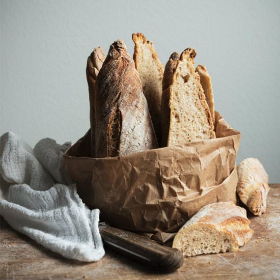 Homemade Sourdough Baguettes - Recipe photo by myvintagecooking