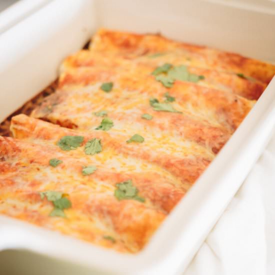 CREAMY CHICKEN ENCHILADAS WITH FAGE - Recipe photo by Birdie Shoots