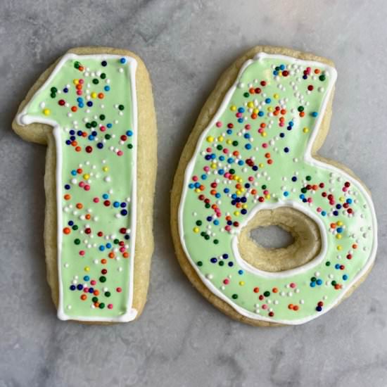 Birthday "Number" Cookies - Recipe photo by thebrookcook.wordpress.com