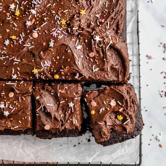Vegan Chocolate Sheet Cake - Recipe photo by jessicainthekitchen