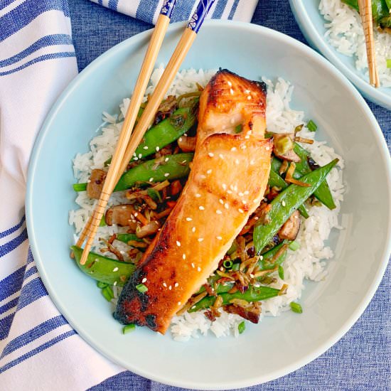 Miso Salmon with Coconut Rice - Recipe photo by Theyummymuffin