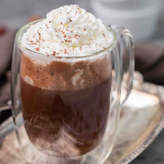 Healthy hazelnut hot chocolate - Recipe photo by lifestyleofafoodie