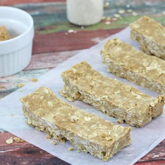 Vanilla Peanut Butter Protein Bars - Recipe photo by Fitasamamabear