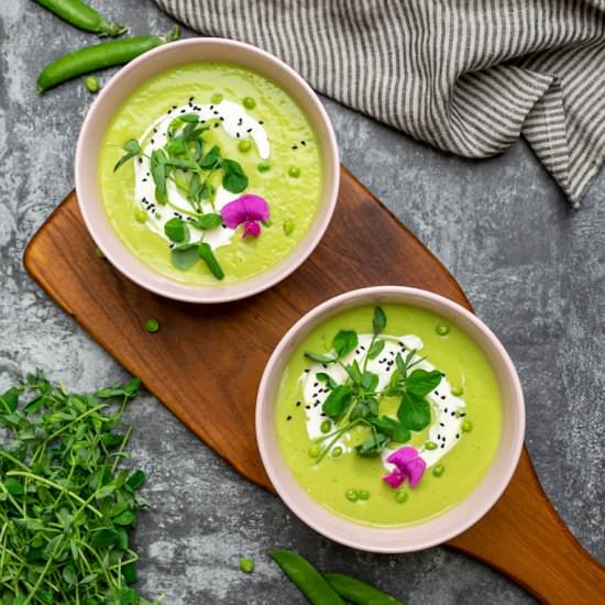 Easy green pea soup (gluten-free) - Recipe photo by Good Balanced Food