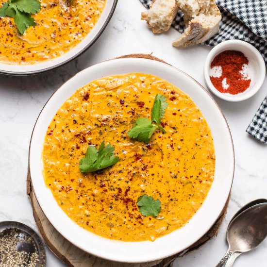 Red Lentil Soup - Recipe photo by PantsDownApronsOn