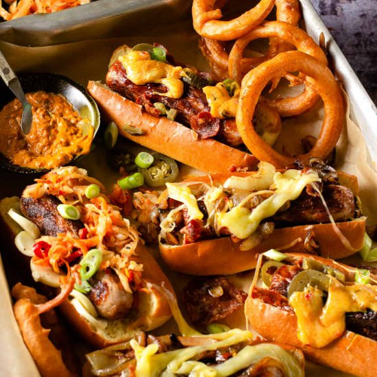 Loaded Hot Dogs - Recipe photo by lostinf00d