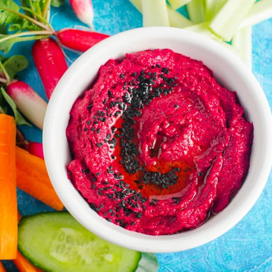 Beetroot Hummus - Recipe photo by lostinf00d