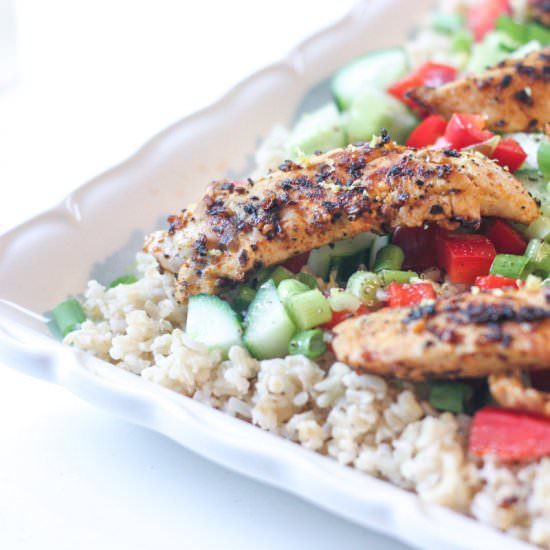 Spiced Chicken Salad w/Brown Rice - Recipe photo by eatsbyapril
