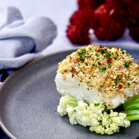 Crispy Almond Crusted Baked Ling Co - Recipe photo by simmerandsauce