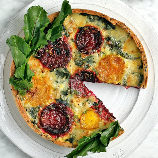 Roasted Beet Quiche - Recipe photo by twoofakindcooks