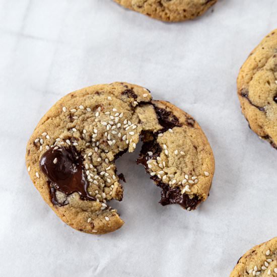 Tahini Chocolate Chunk Cookies - Recipe photo by Lip-SmackingFood